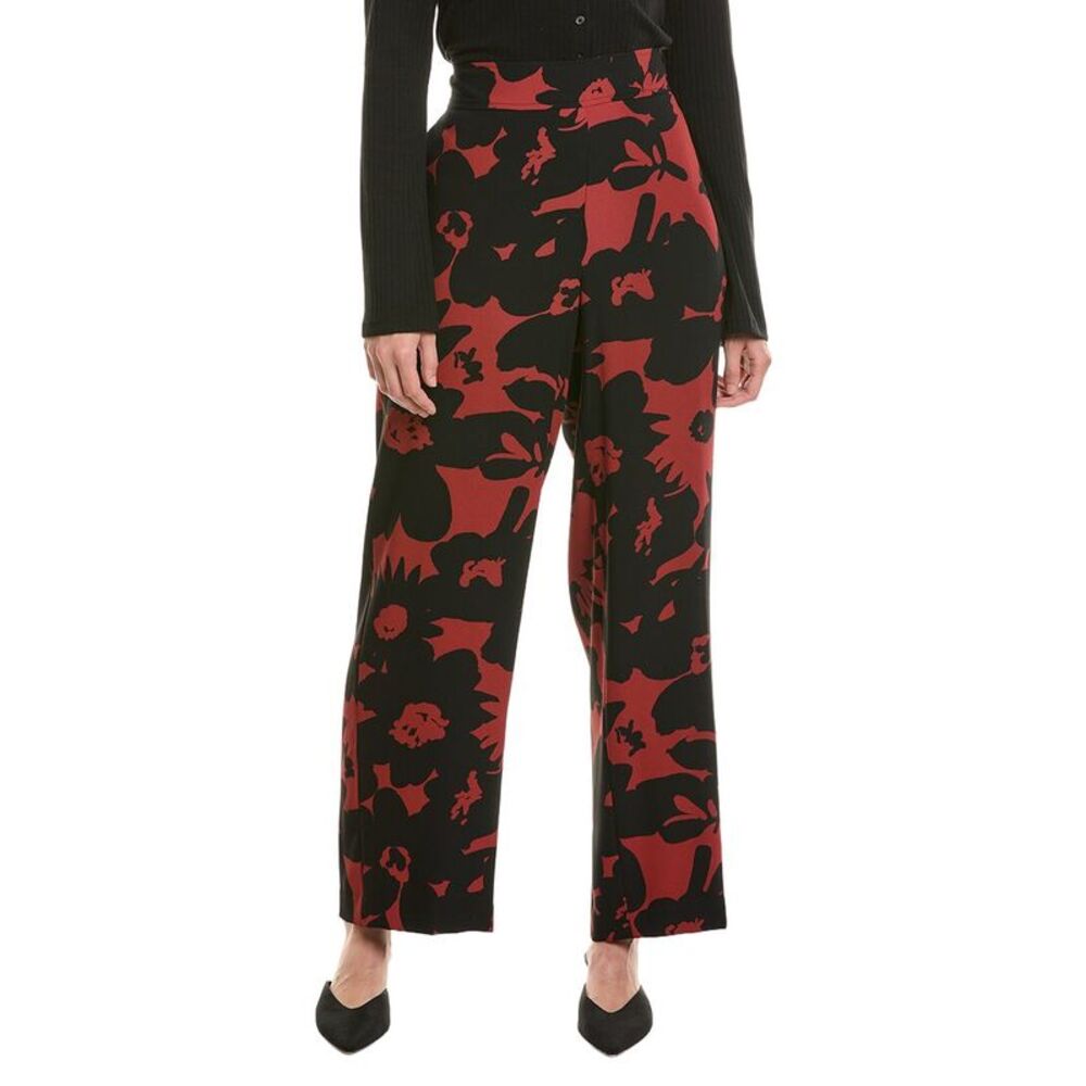Anne Klein Womens High-Rise Printed Pant, Brown